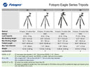 Fotopro E9 Eagle Series 4-Section Carbon Fiber Tripod with Gimbal Head, Holds 66 lbs, Extends to 63"