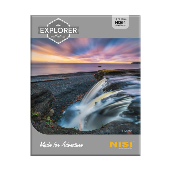 NiSi Explorer Collection 100x100mm Nano IR Neutral Density filter – ND64 (1.8) – 6 Stop